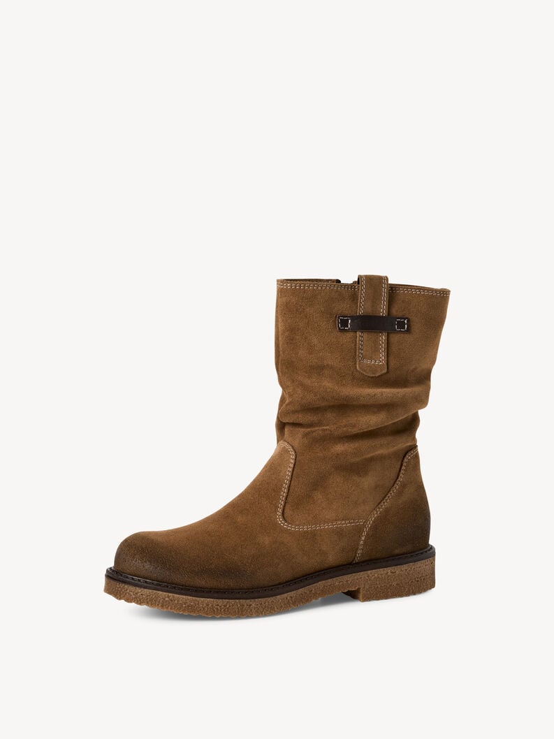 bootie in pelle - marrone 1-25810-45-300 compra tamaris stivaletti online