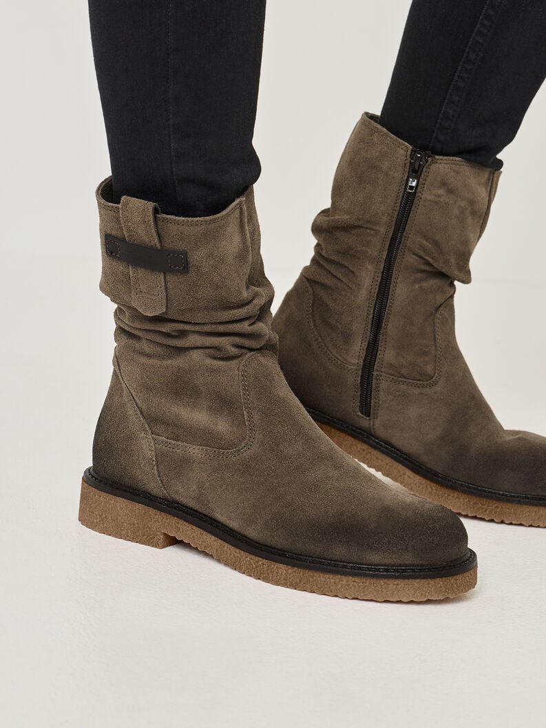 bootie in pelle - verde 1-25810-45-771 compra tamaris stivaletti online
