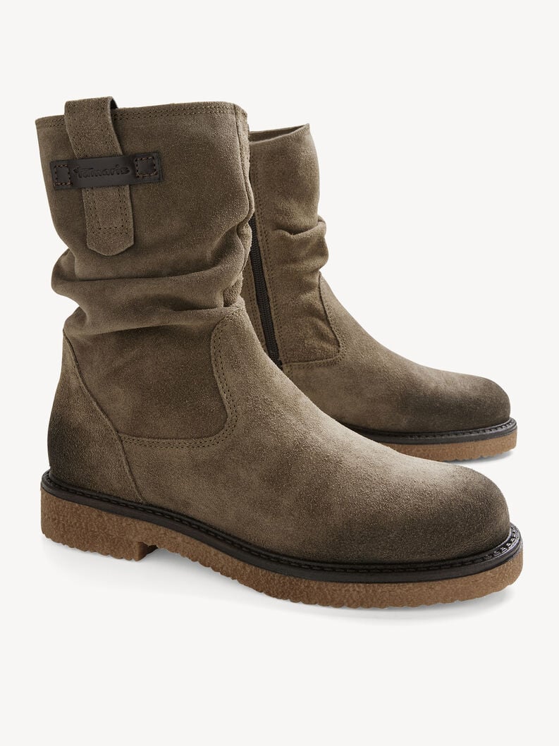 bootie in pelle - verde 1-25810-45-771 compra tamaris stivaletti online