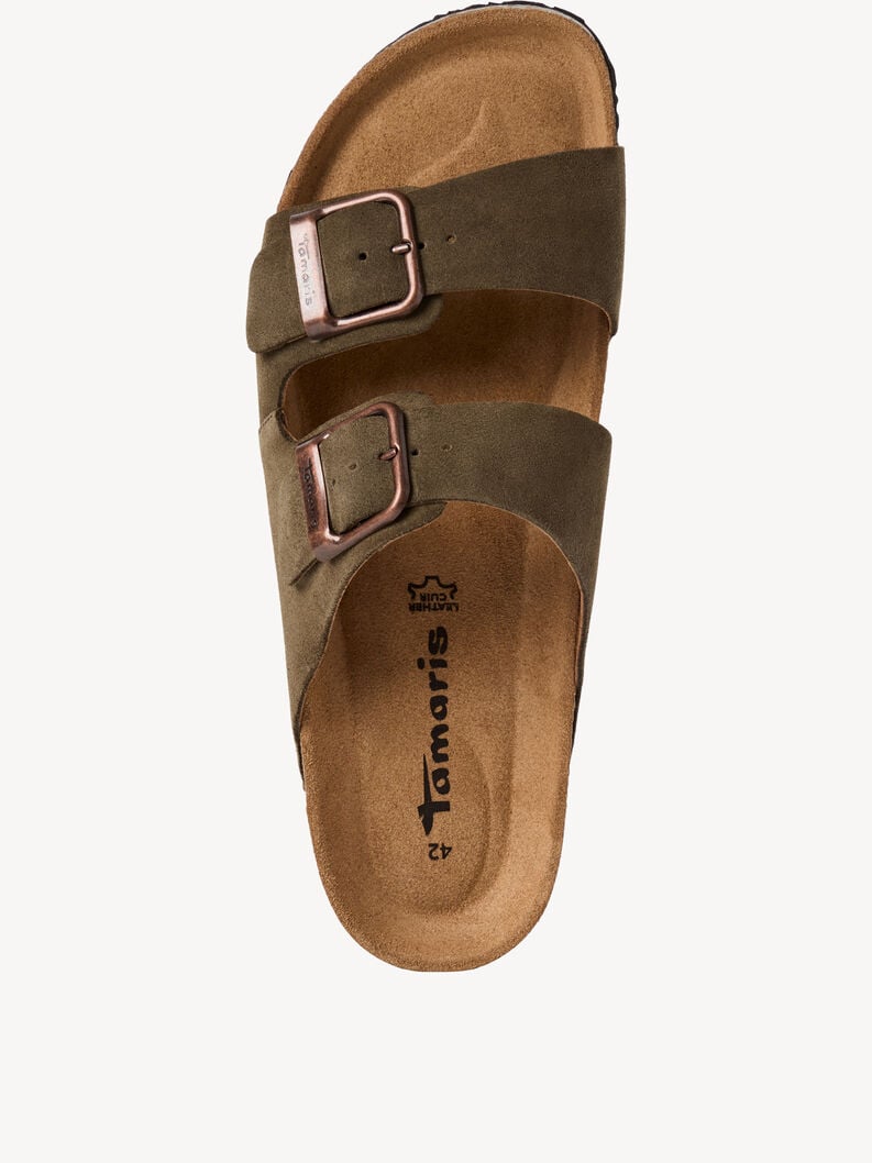 in pelle di mulo verde 1-17400-44-722 compra tamaris muli online