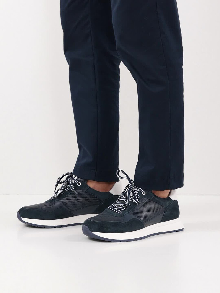 sneaker in pelle - blu 1-13603-44-805 compra tamaris sneakers online