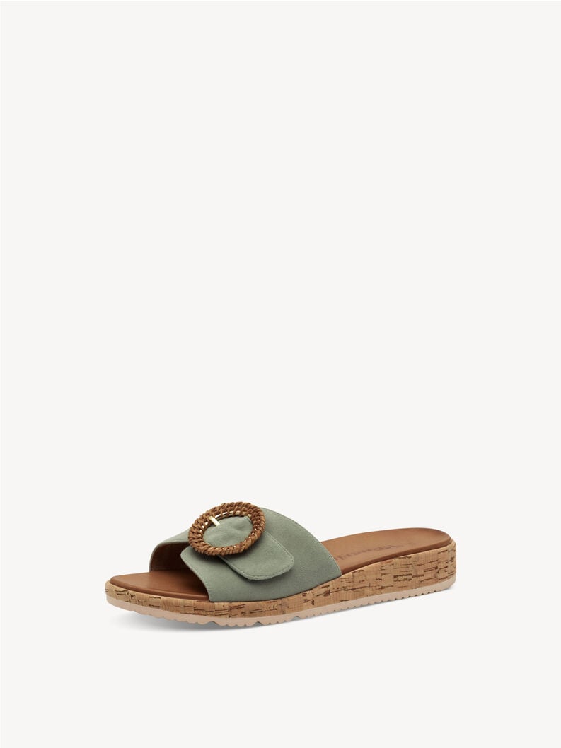 in pelle di mulo verde 1-27123-44-771 compra tamaris muli online