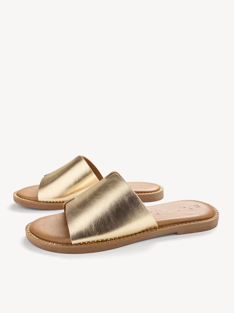 in pelle di mulo oro 1-27135-42-933 compra tamaris muli online