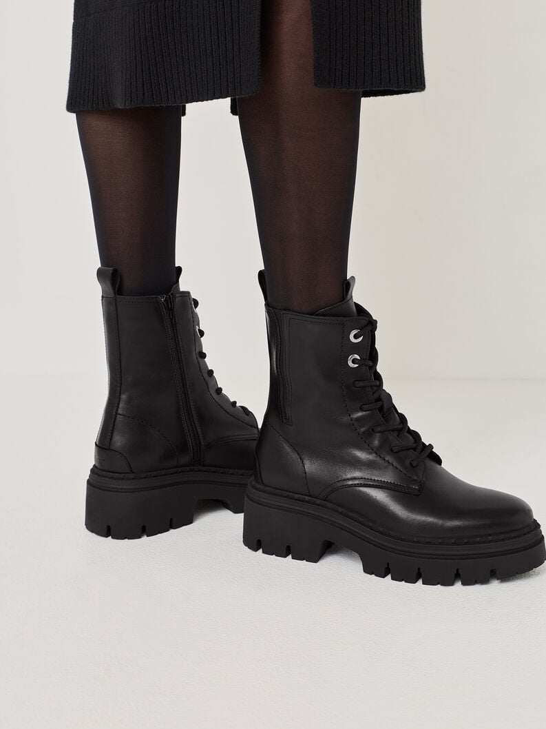 bootie in pelle - nero 1-25209-45-003 compra tamaris stivaletti online