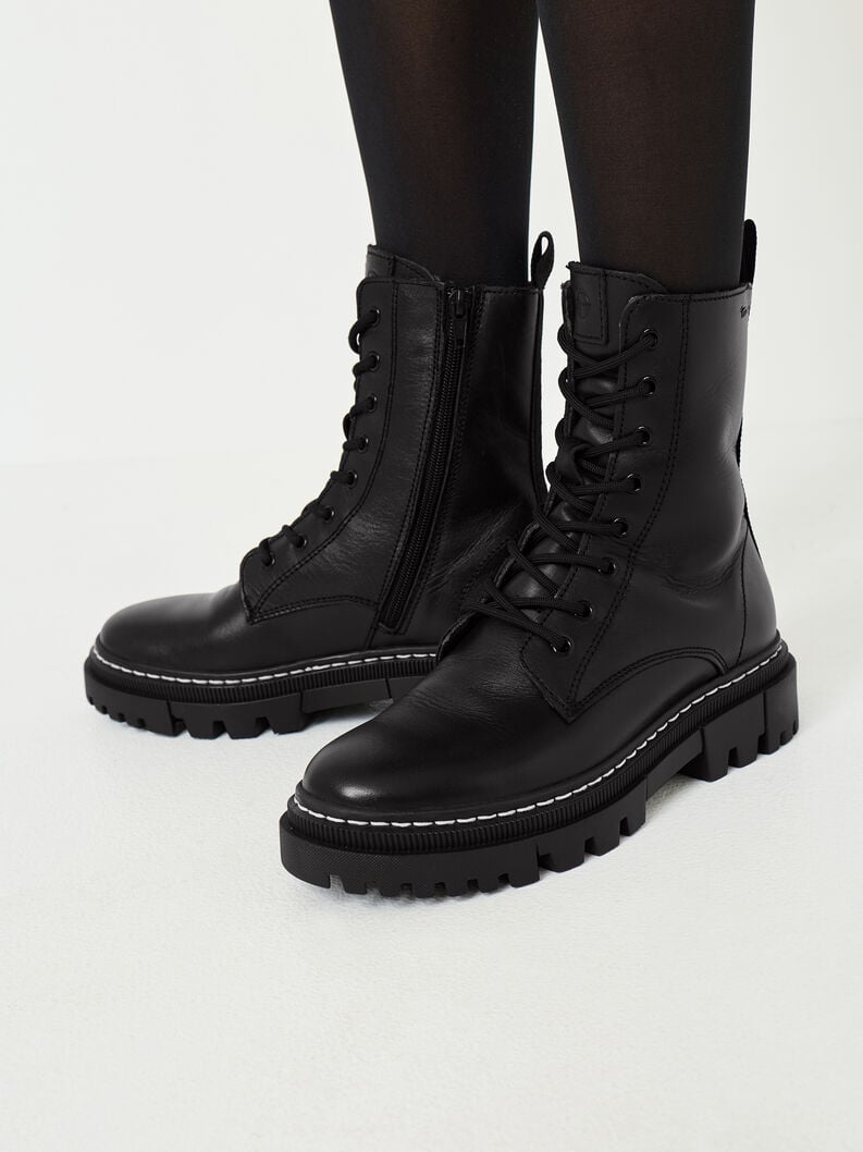 bootie in pelle - nero 1-25276-41-003 compra tamaris stivaletti online