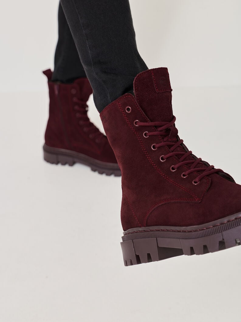 bootie in pelle - rosso 1-25276-41-537 compra tamaris stivaletti online