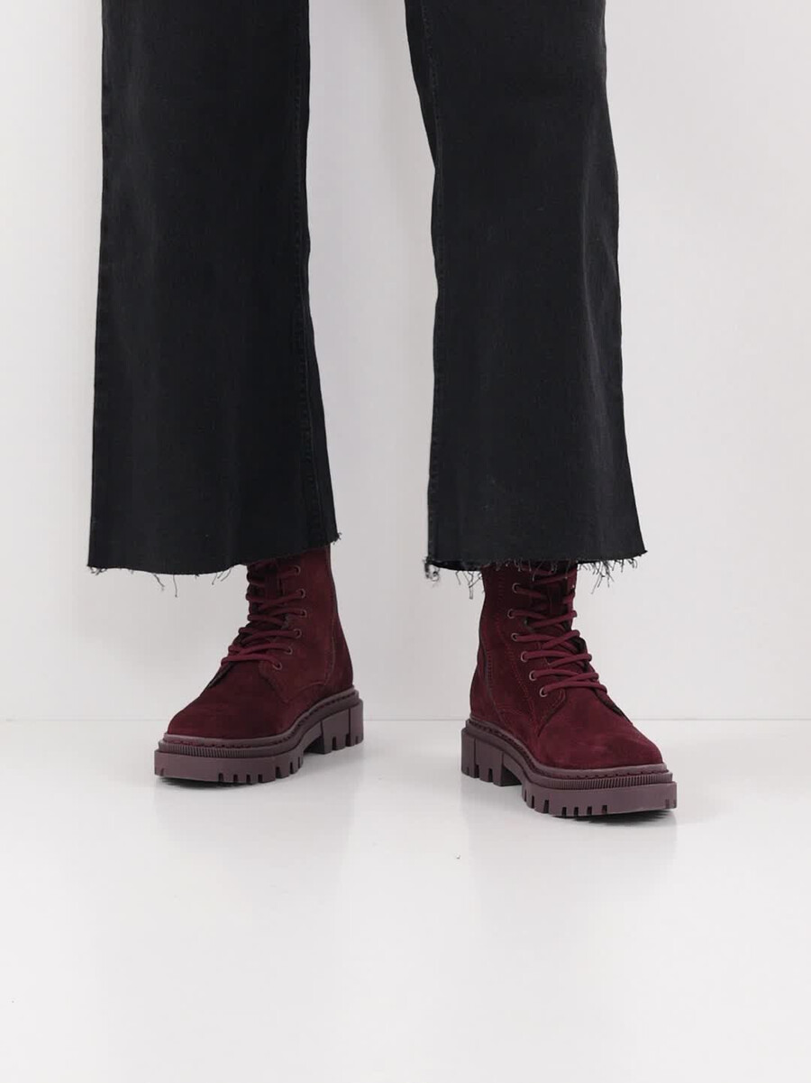 bootie in pelle - rosso 1-25276-41-537 compra tamaris stivaletti online