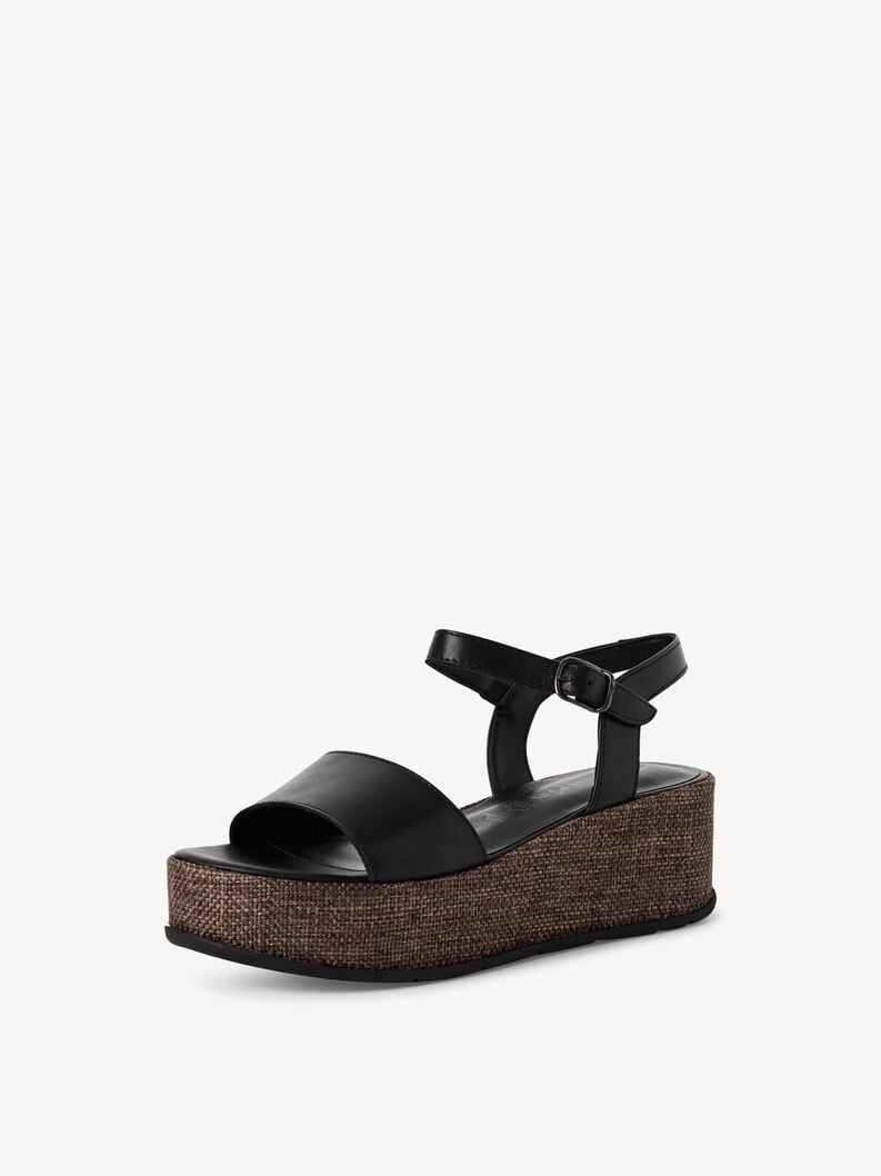 in pelle sandalo con tacco - nero 1-28020-42-001 compra tamaris sandali online