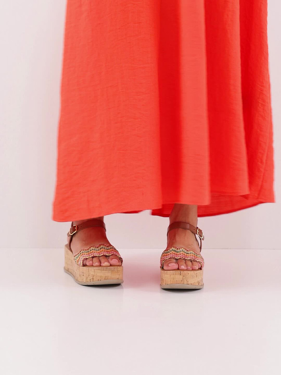 in pelle con tacco sandalo beige 1-28020-42-4a7 compra tamaris sandali online