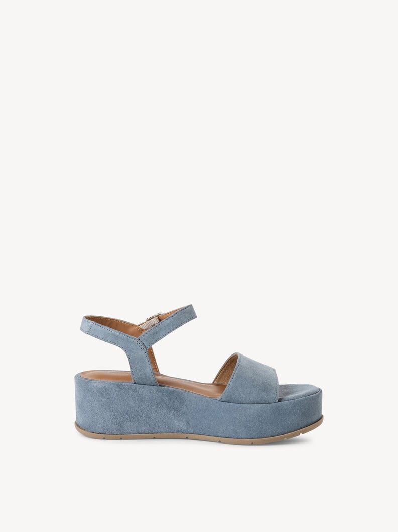in pelle con tacco sandalo blu 1-28020-42-8a3 compra tamaris sandali online