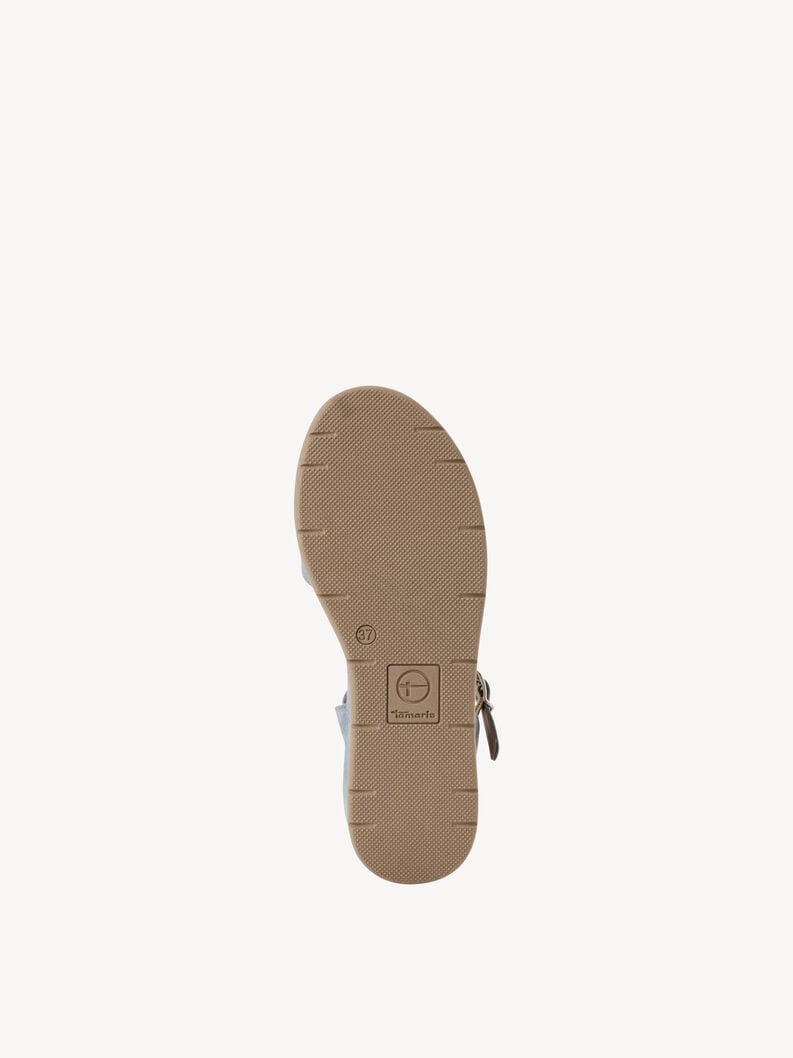 in pelle con tacco sandalo blu 1-28020-42-8a3 compra tamaris sandali online