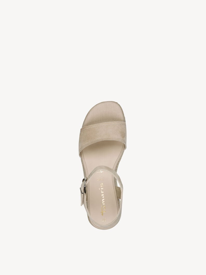 in pelle con tacco sandalo beige 1-28061-42-400 compra tamaris sandali online