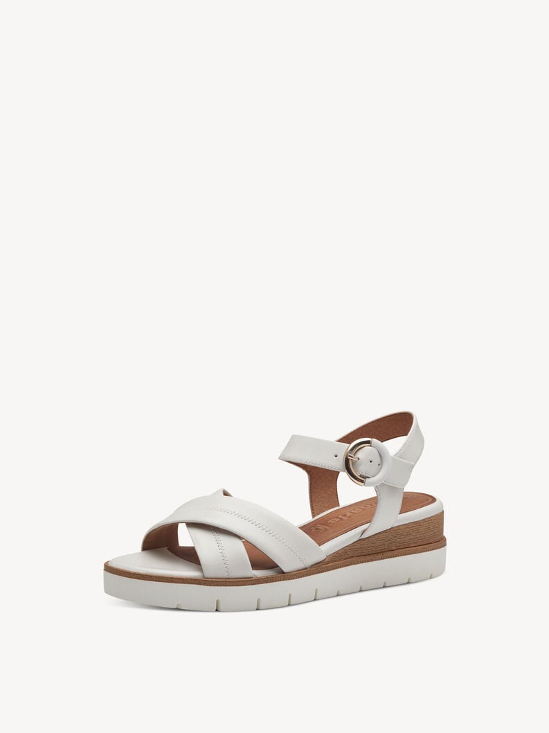 in pelle con tacco sandalo bianco 1-28202-42-117 compra tamaris sandali online