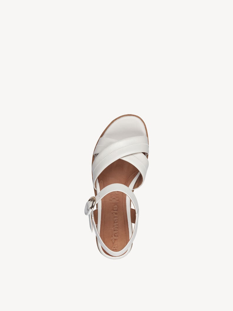 in pelle con tacco sandalo bianco 1-28202-42-117 compra tamaris sandali online