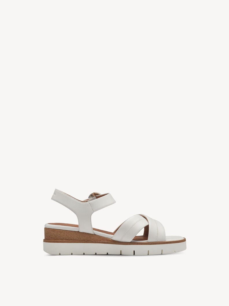 in pelle con tacco sandalo bianco 1-28202-42-117 compra tamaris sandali online