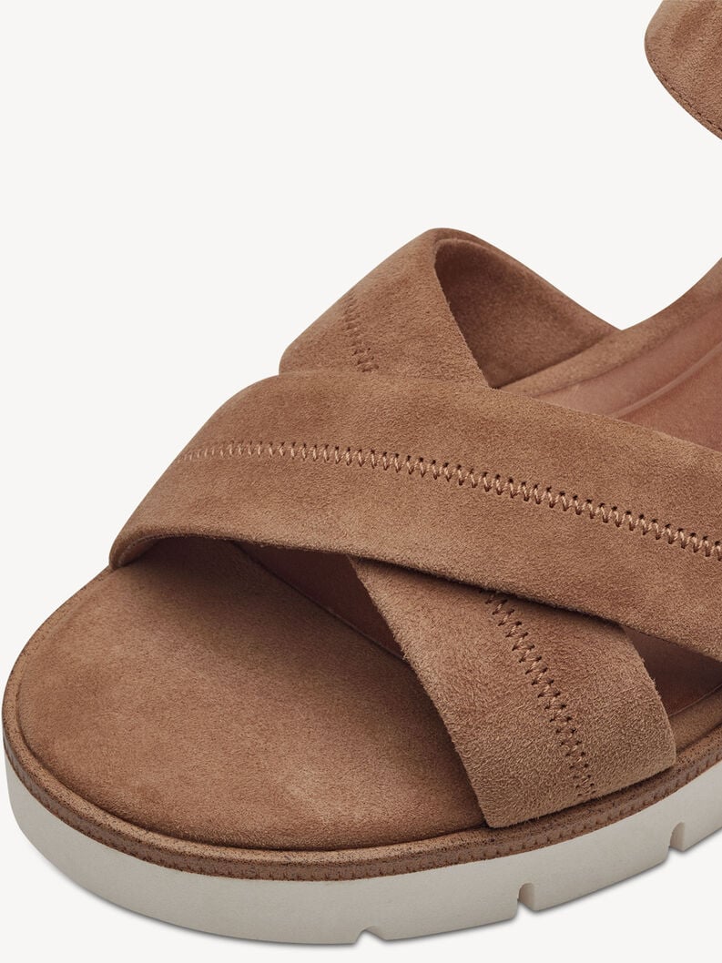 in pelle con tacco sandalo marrone 1-28202-42-310 compra tamaris sandali online