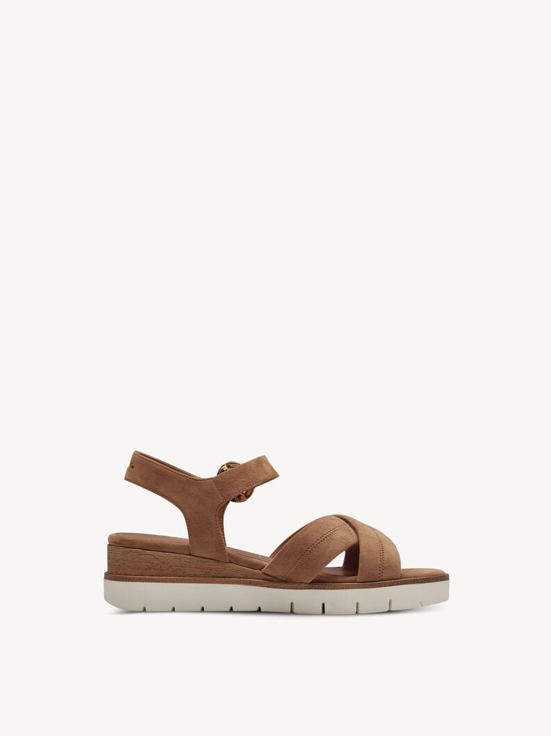 in pelle con tacco sandalo marrone 1-28202-42-310 compra tamaris sandali online