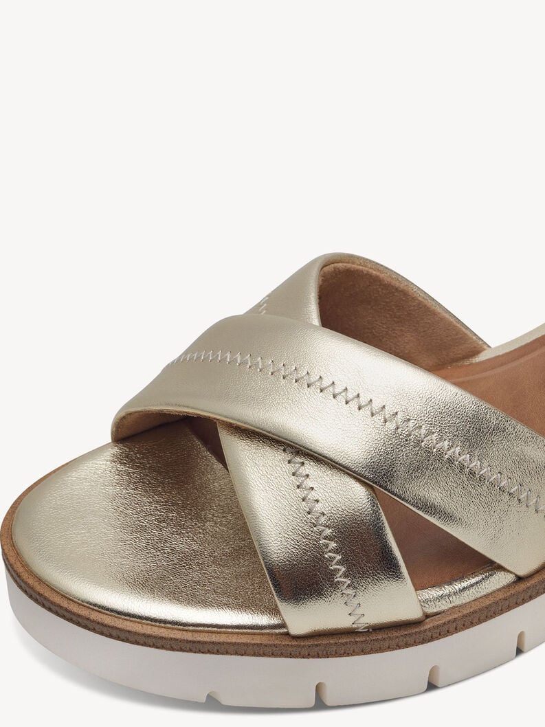 in pelle con tacco sandalo oro 1-28202-42-933 compra tamaris sandali online