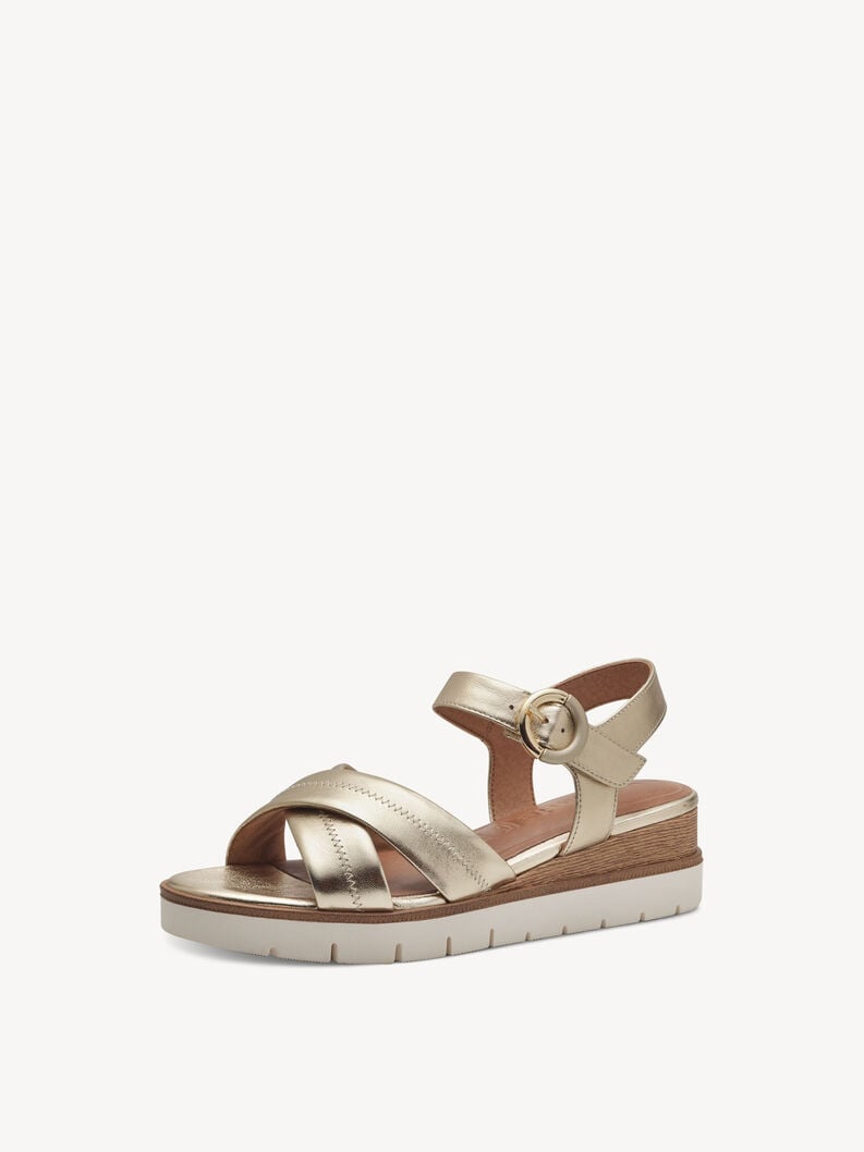 in pelle con tacco sandalo oro 1-28202-42-933 compra tamaris sandali online
