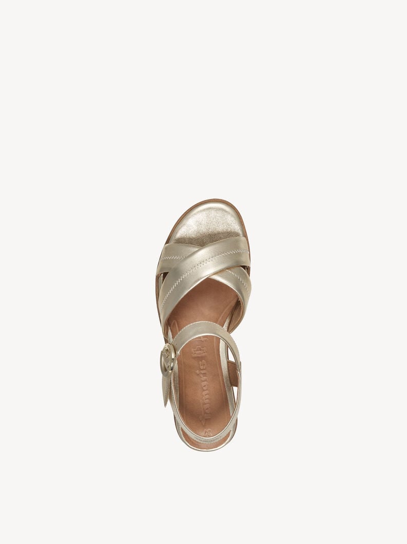 in pelle con tacco sandalo oro 1-28202-42-933 compra tamaris sandali online