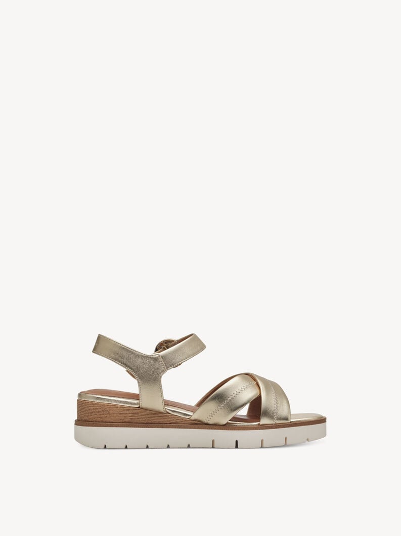 in pelle con tacco sandalo oro 1-28202-42-933 compra tamaris sandali online