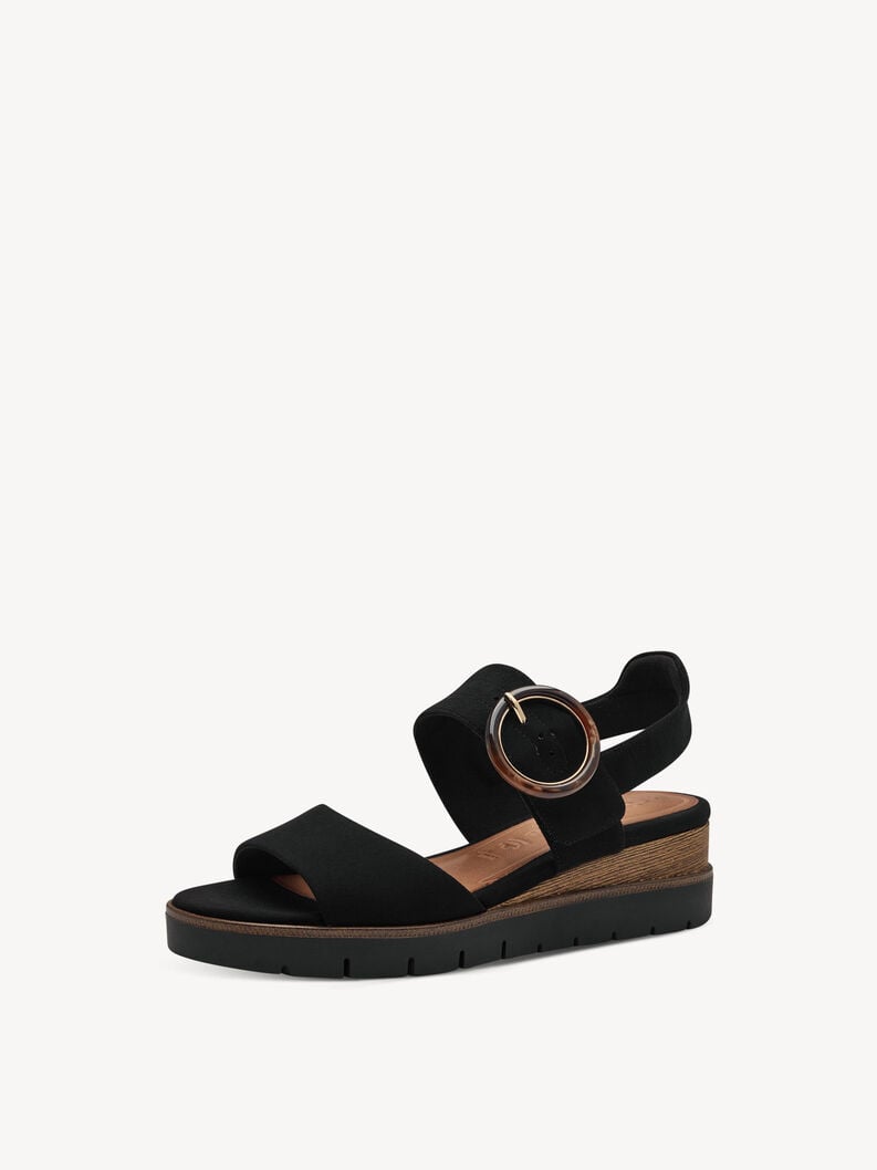 in pelle sandalo con tacco - nero 1-28206-42-007 compra tamaris sandali online