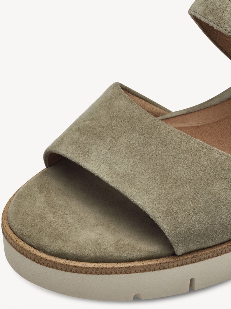 in pelle con tacco sandalo verde 1-28206-42-762 compra tamaris sandali online