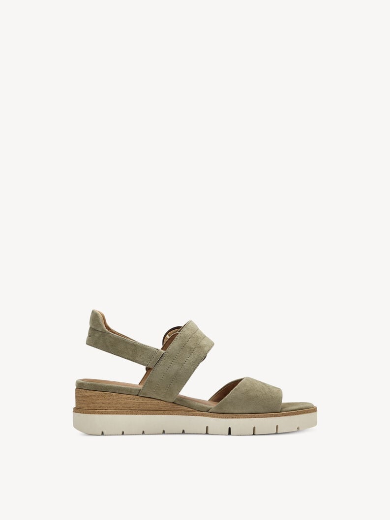 in pelle con tacco sandalo verde 1-28206-42-762 compra tamaris sandali online