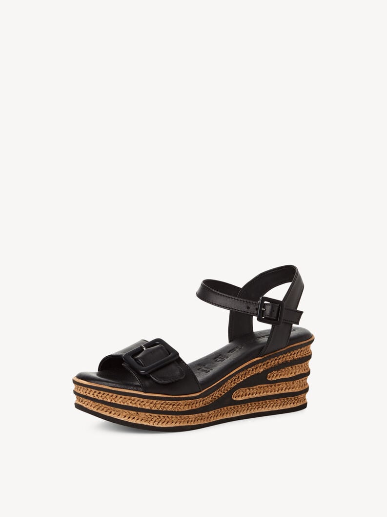 in pelle sandalo con tacco - nero 1-28310-44-001 compra tamaris sandali online