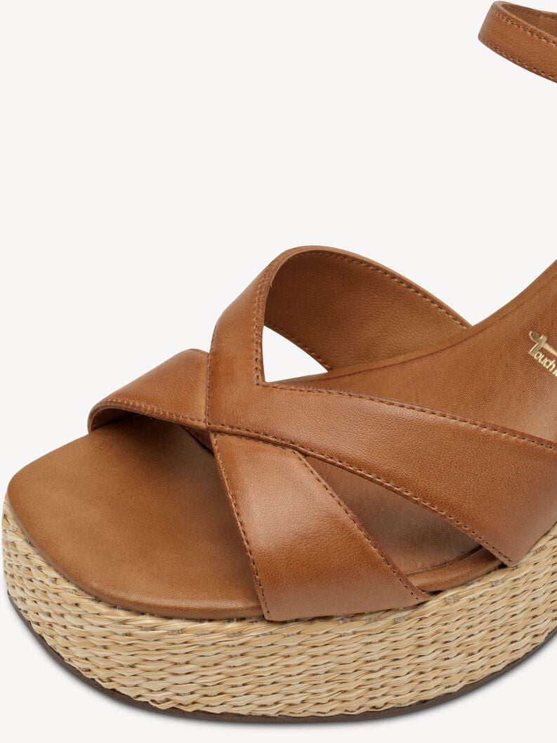 in pelle con tacco sandalo marrone 1-28313-44-305 compra tamaris sandali online
