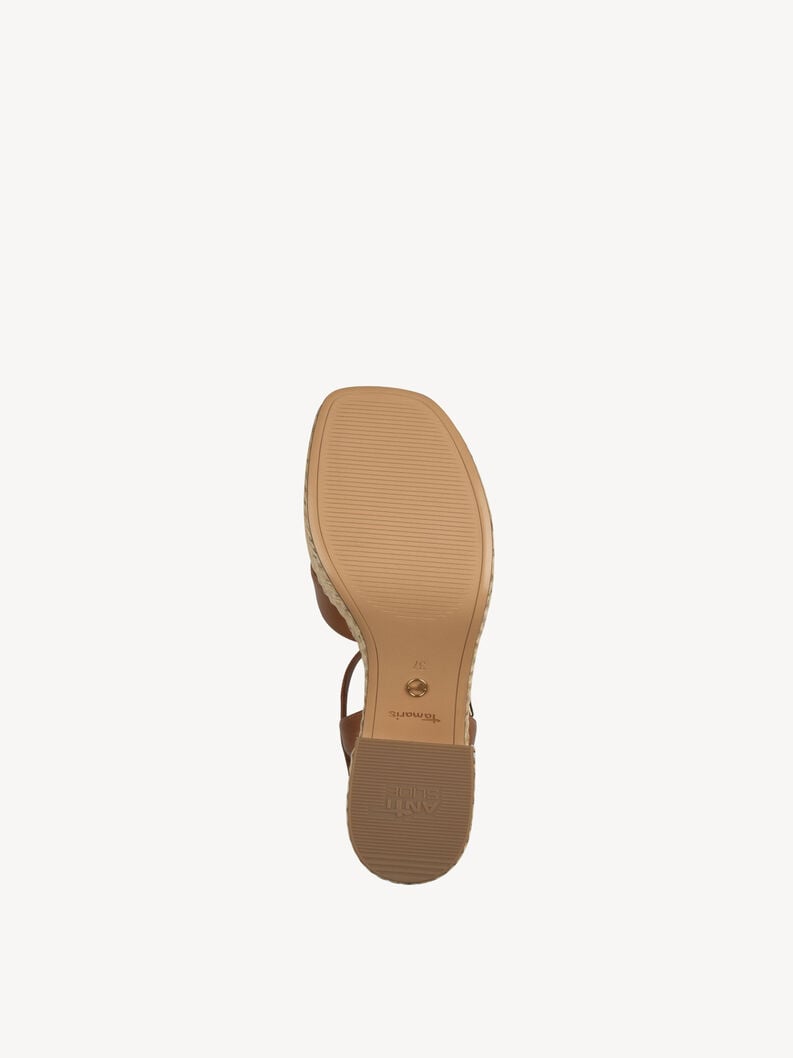 in pelle con tacco sandalo marrone 1-28313-44-305 compra tamaris sandali online