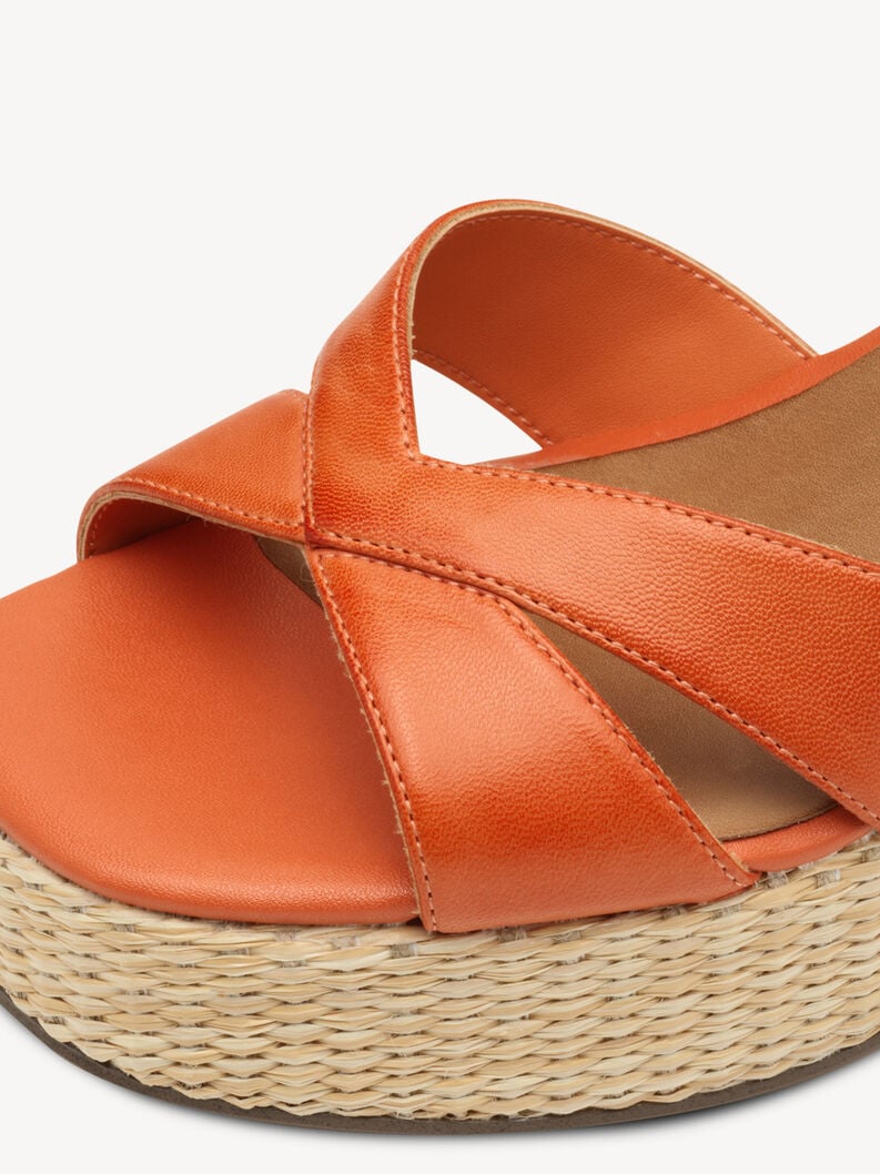 in pelle con tacco sandalo arancione 1-28313-44-606 compra tamaris sandali online