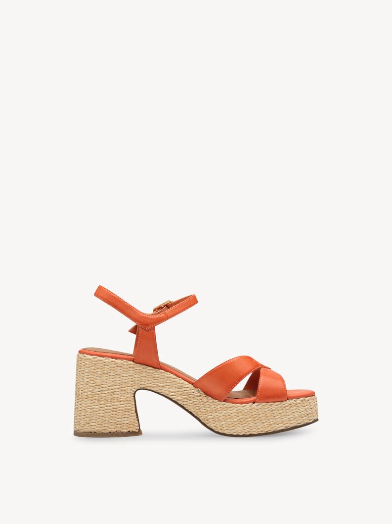 in pelle con tacco sandalo arancione 1-28313-44-606 compra tamaris sandali online