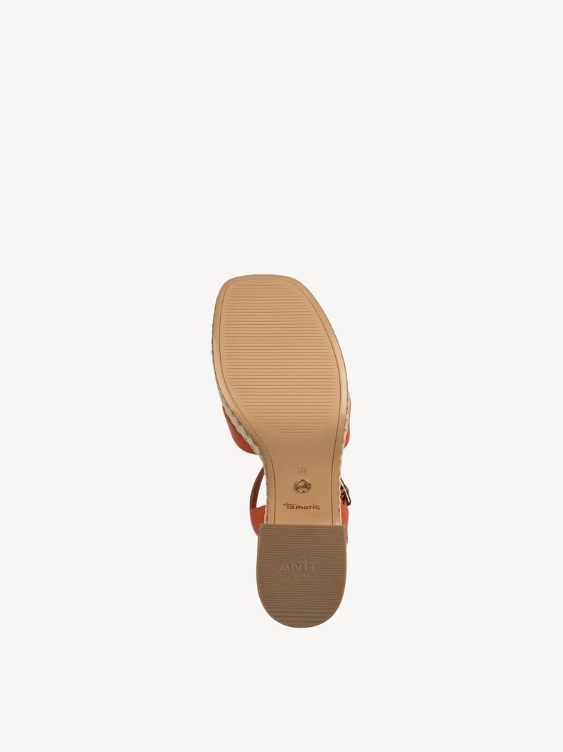 in pelle con tacco sandalo arancione 1-28313-44-606 compra tamaris sandali online
