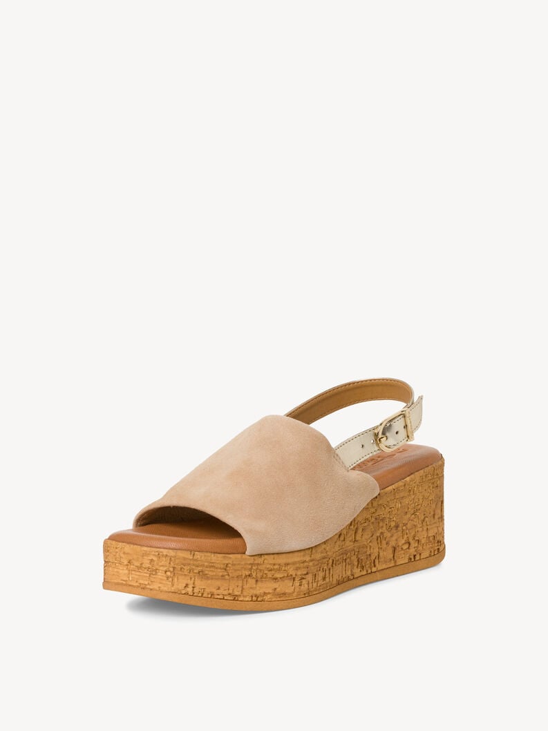 in pelle con tacco sandalo beige 1-28393-42-400 compra tamaris sandali online
