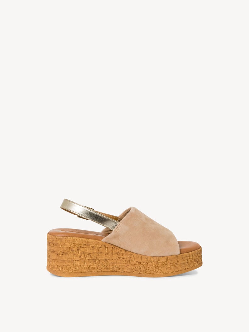 in pelle con tacco sandalo beige 1-28393-42-400 compra tamaris sandali online