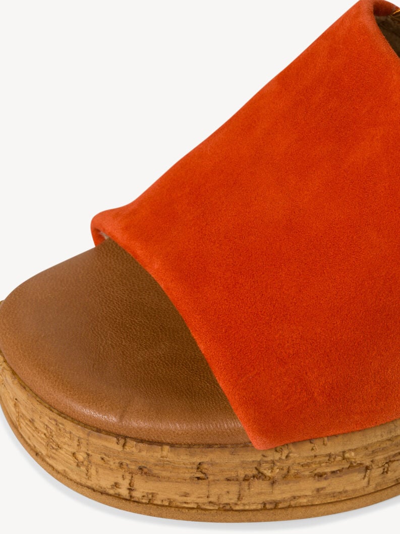 in pelle con tacco sandalo arancione 1-28393-42-606 compra tamaris sandali online