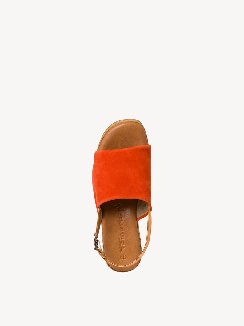 in pelle con tacco sandalo arancione 1-28393-42-606 compra tamaris sandali online