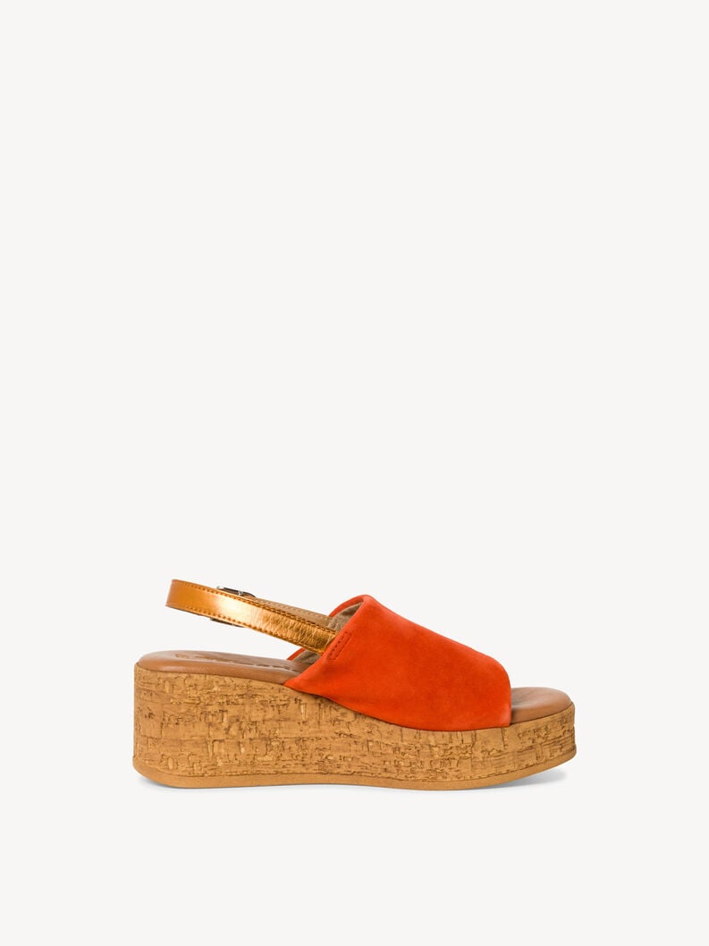 in pelle con tacco sandalo arancione 1-28393-42-606 compra tamaris sandali online