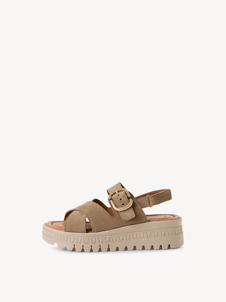 in pelle con tacco sandalo beige 1-28704-44-341 compra tamaris sandali online