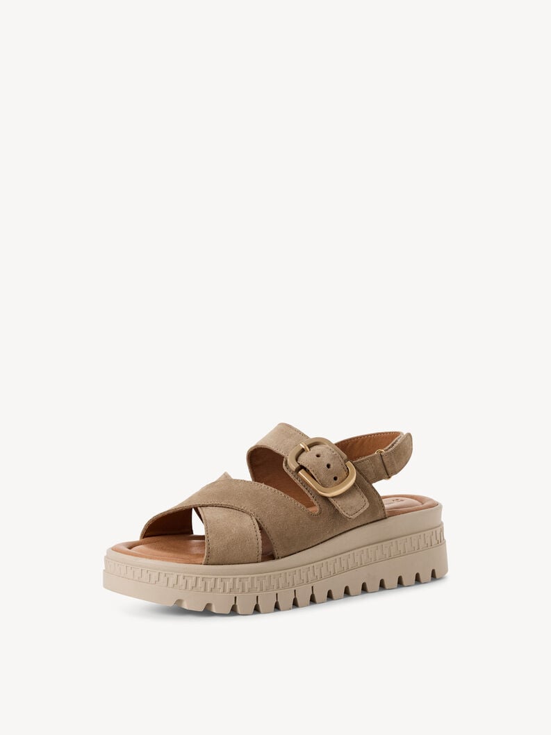 in pelle con tacco sandalo beige 1-28704-44-341 compra tamaris sandali online