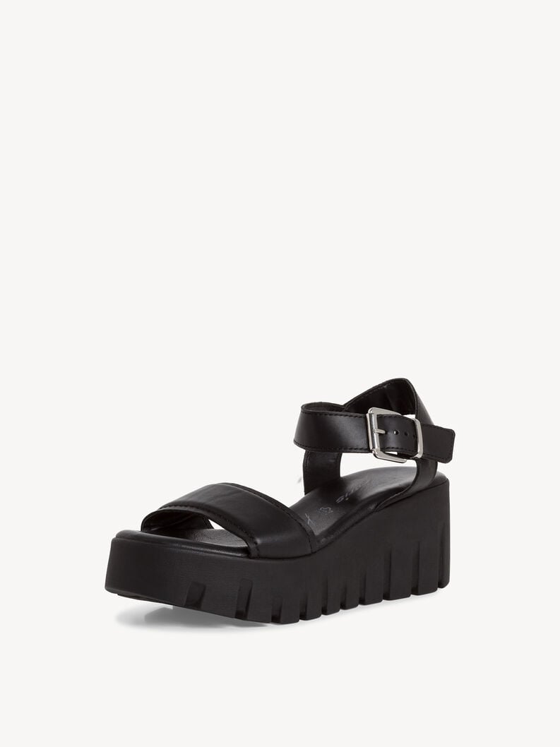in pelle sandalo con tacco - nero 1-28712-42-003 compra tamaris sandali online