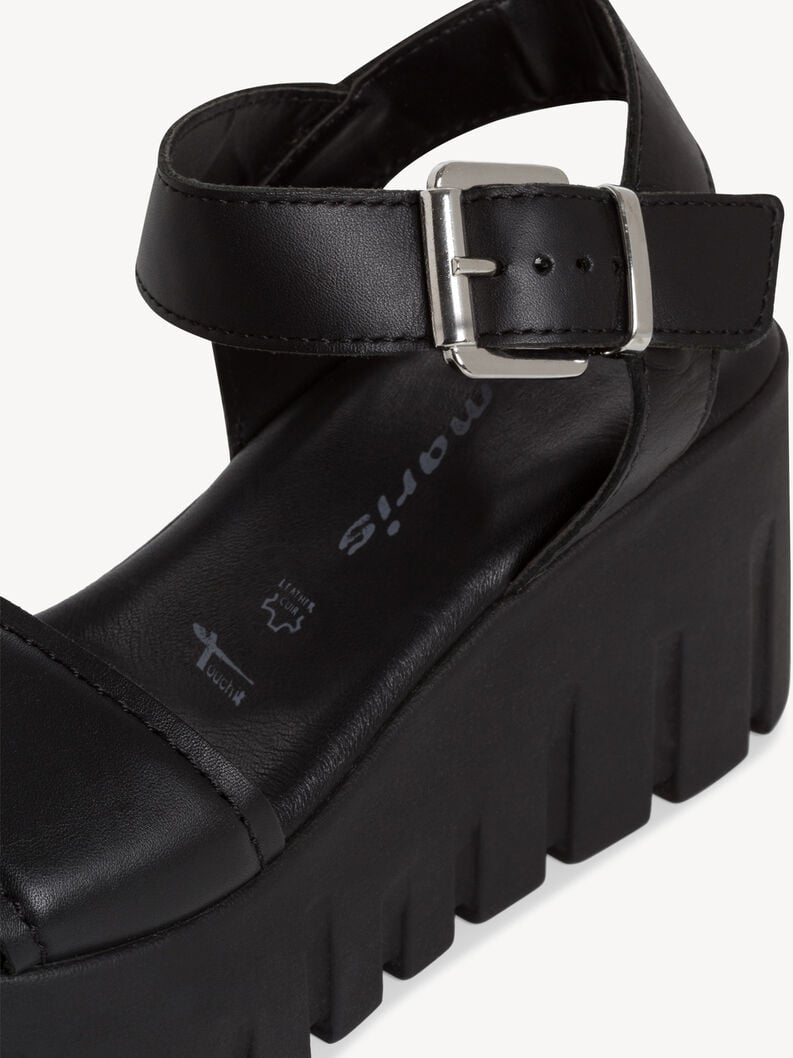 in pelle sandalo con tacco - nero 1-28712-42-003 compra tamaris sandali online