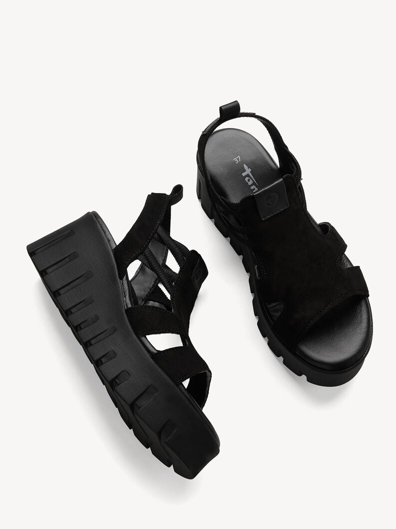 in pelle sandalo con tacco - nero 1-28717-44-001 compra tamaris sandali online