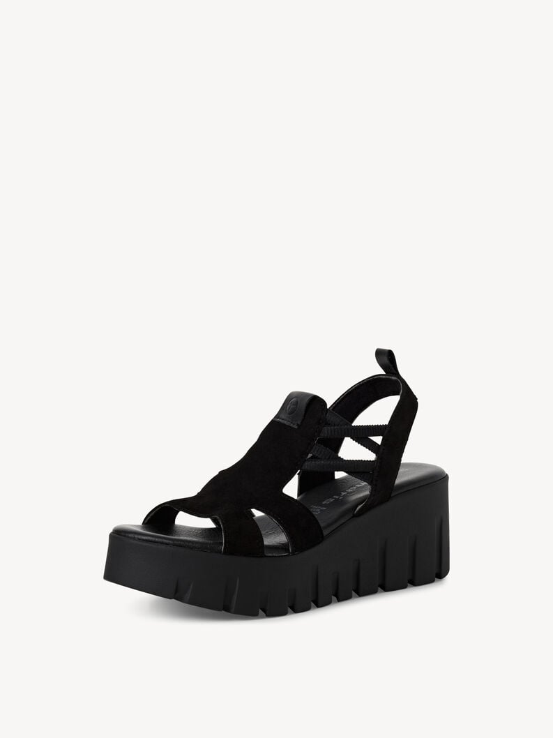 in pelle sandalo con tacco - nero 1-28717-44-001 compra tamaris sandali online