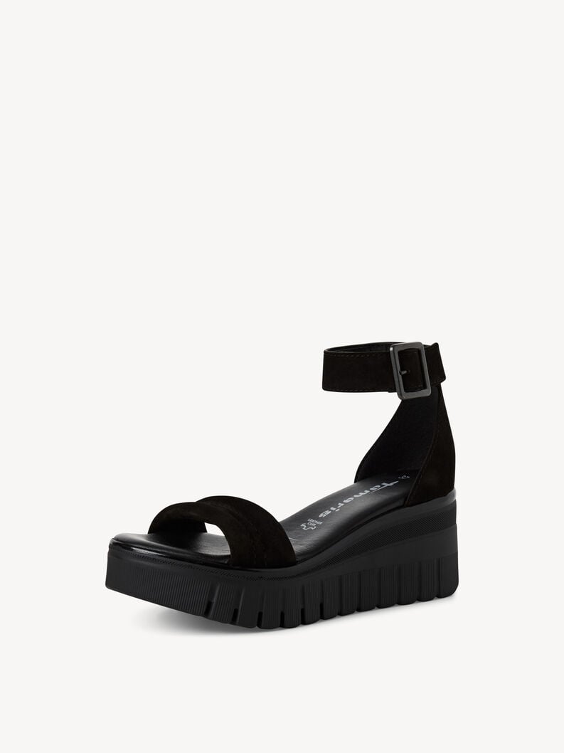 in pelle sandalo con tacco - nero 1-28718-44-001 compra tamaris sandali online