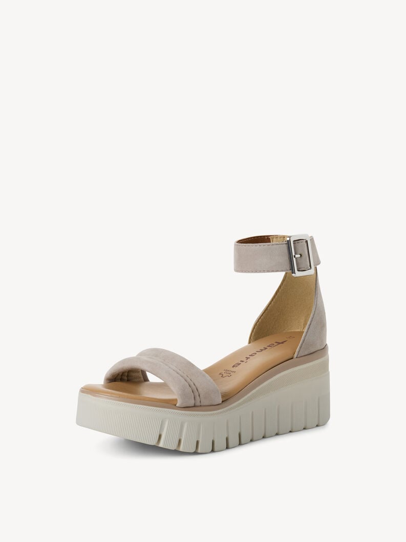 in pelle con tacco sandalo beige 1-28718-44-341 compra tamaris sandali online