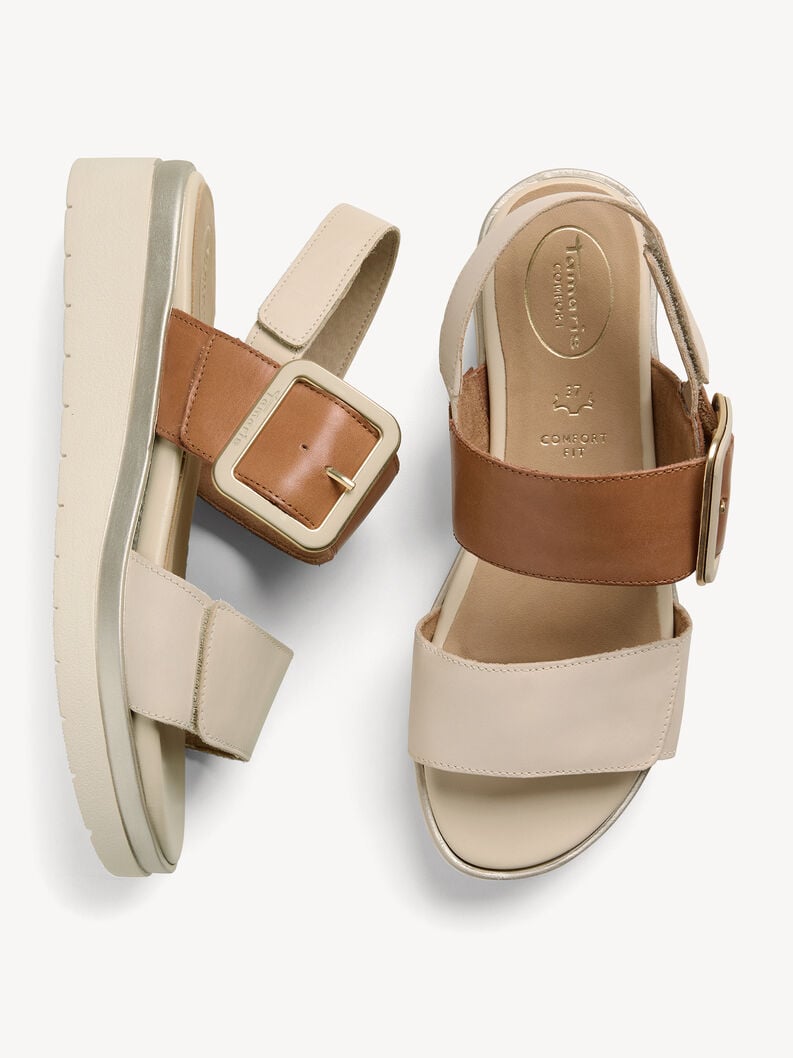 in pelle con tacco sandalo beige 8-88706-42-414 compra tamaris sandali online