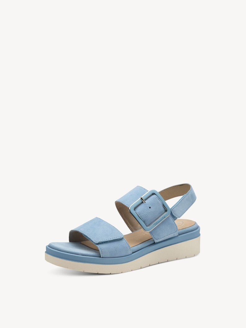 in pelle con tacco sandalo blu 8-88706-42-845 compra tamaris sandali online