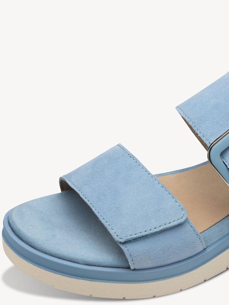 in pelle con tacco sandalo blu 8-88706-42-845 compra tamaris sandali online